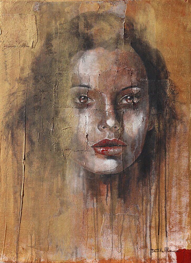 Expressive Golden Portrait art print by Donatella Marraoni for $57.95 CAD