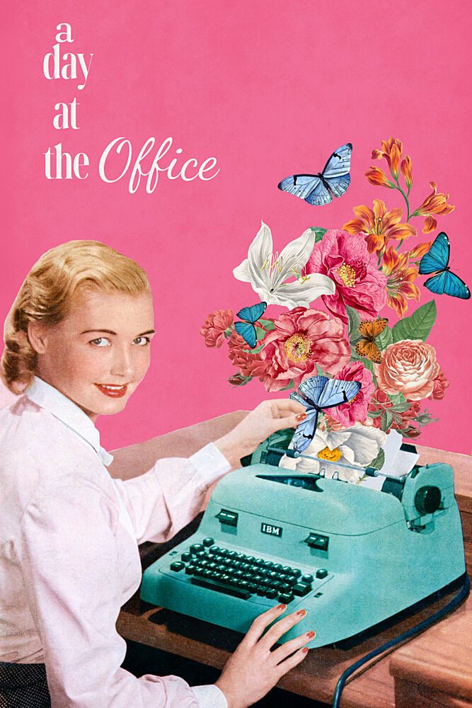Whimsical Office Typing art print by Marja van den Hurk for $57.95 CAD