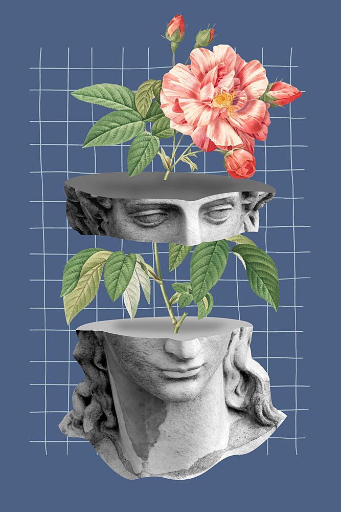 Surreal Rose Bust art print by Marja van den Hurk for $57.95 CAD