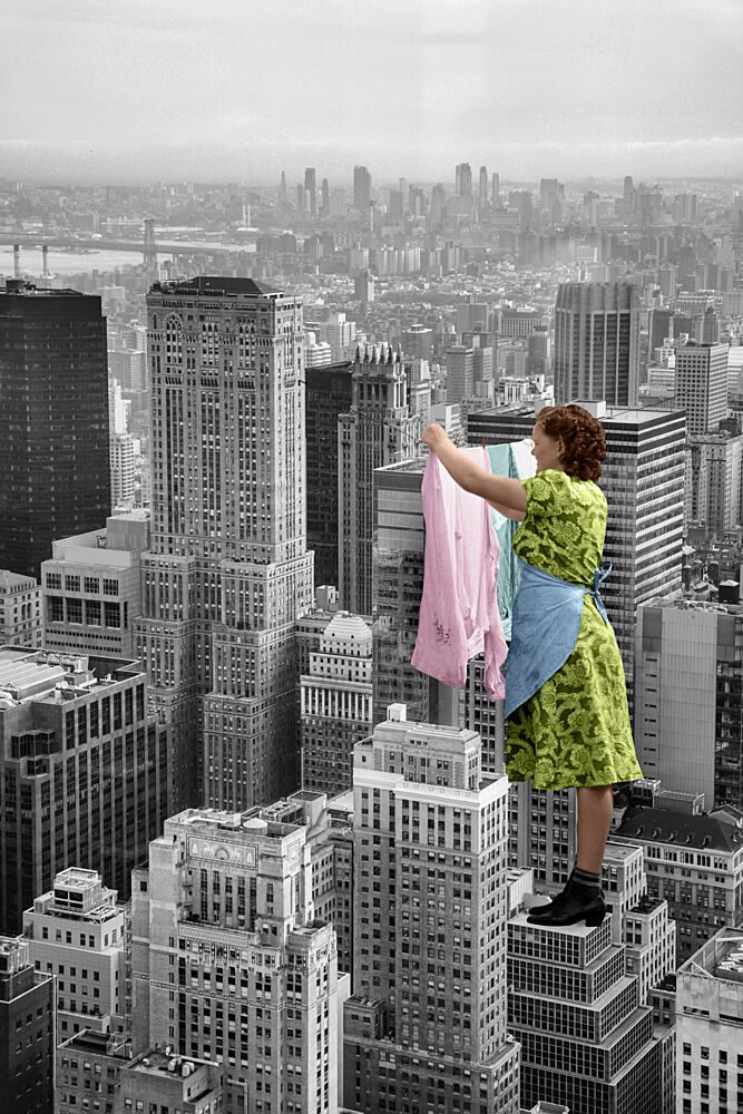 Surreal Rooftop Laundry art print by Marja van den Hurk for $57.95 CAD