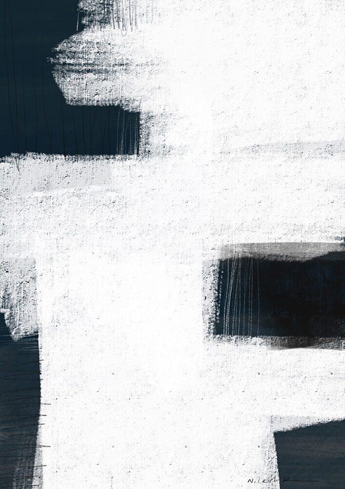 Abstract White Strokes art print by Nilesh Kulkarni for $57.95 CAD