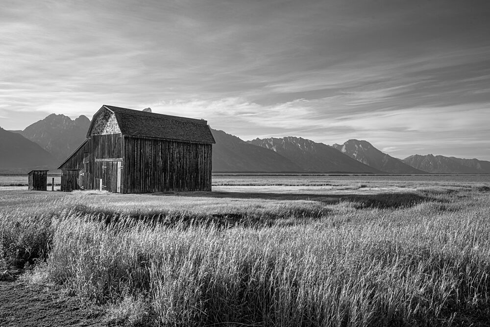 Rustic Barn Mountain Landscape art print by John Morse for $57.95 CAD