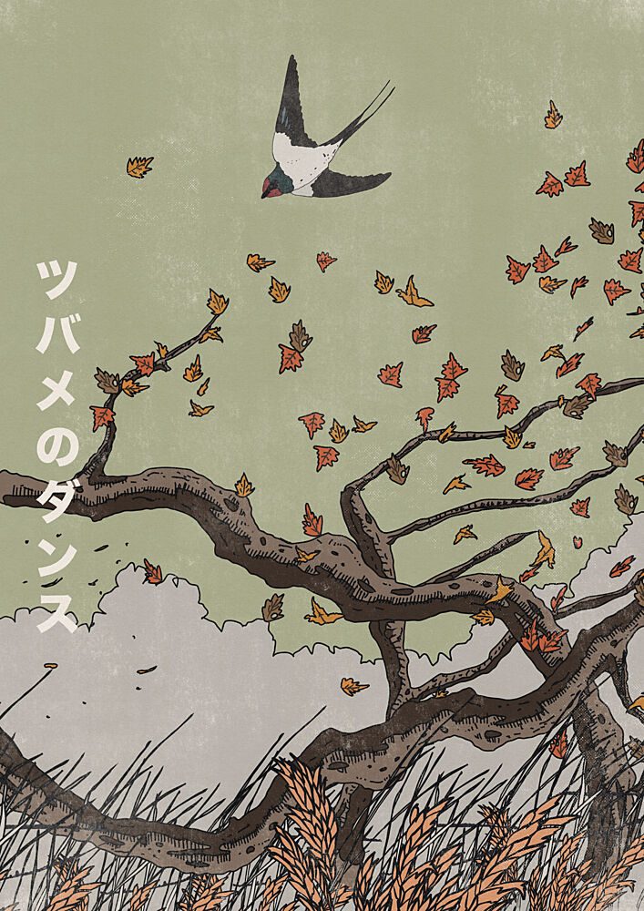 Swallows Autumn Dance art print by Nicholas for $57.95 CAD