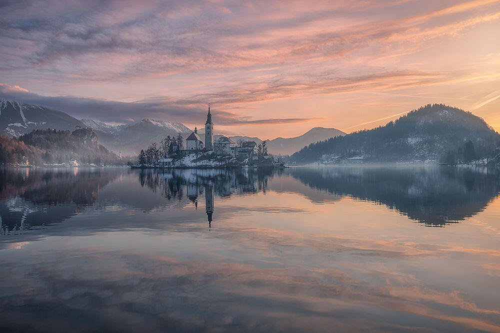Sunrise over Lake Bled art print by Stefano Caccia for $57.95 CAD