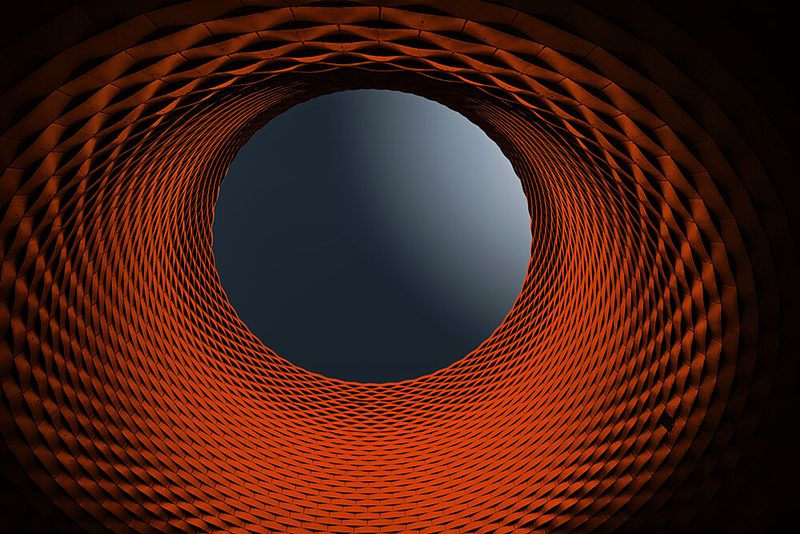 Orange Geometric Tunnel art print by Roland Weber for $57.95 CAD