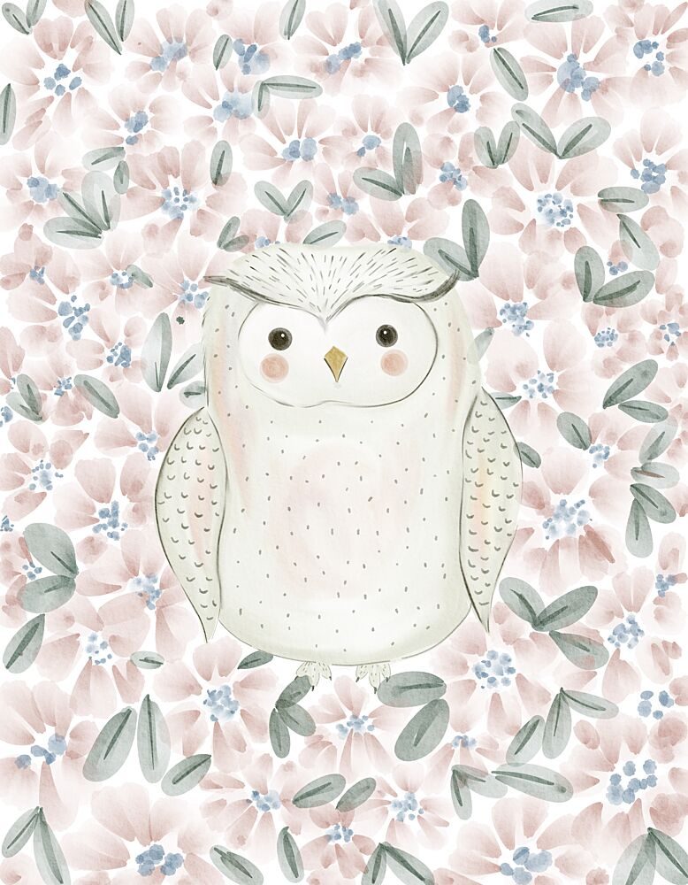 Sweet Owl in Flowers art print by Nikita Jariwala for $57.95 CAD