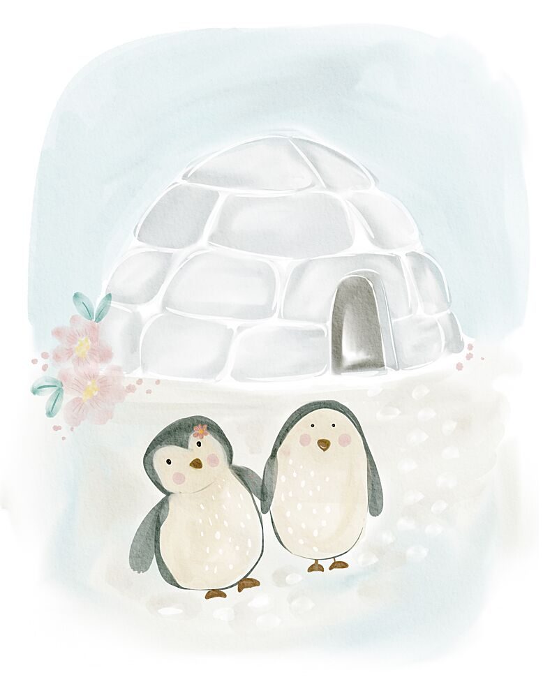 Cute Penguin Friends art print by Nikita Jariwala for $57.95 CAD