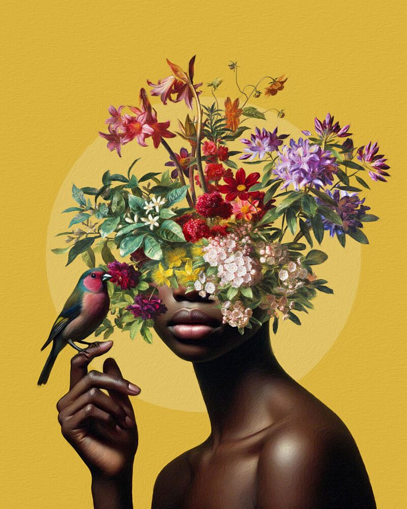 Floral Dreamer with Bird art print by Marja van den Hurk for $57.95 CAD