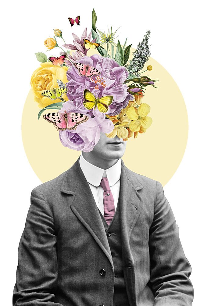 Whimsical Botanical Gentleman art print by Marja van den Hurk for $57.95 CAD