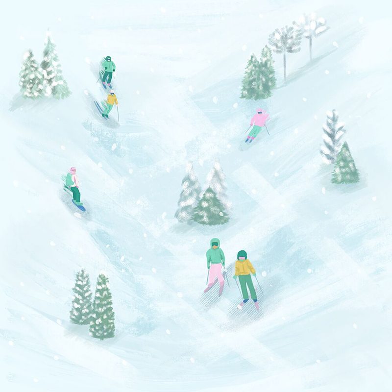 Winter Ski Slope art print by Aliya Putrus for $57.95 CAD