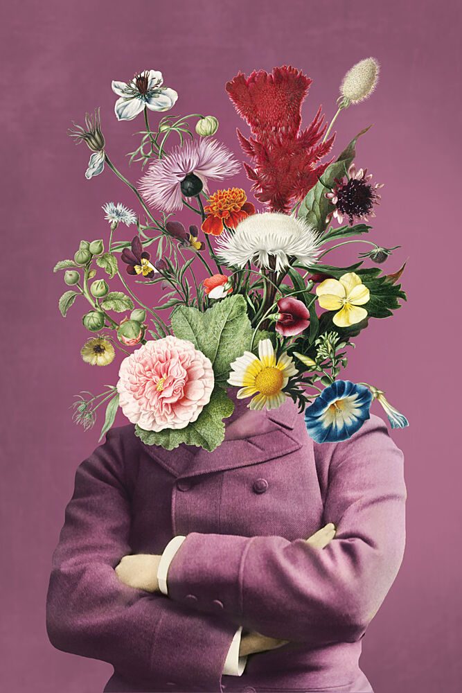 Whimsical Floral Portrait art print by Marja van den Hurk for $57.95 CAD
