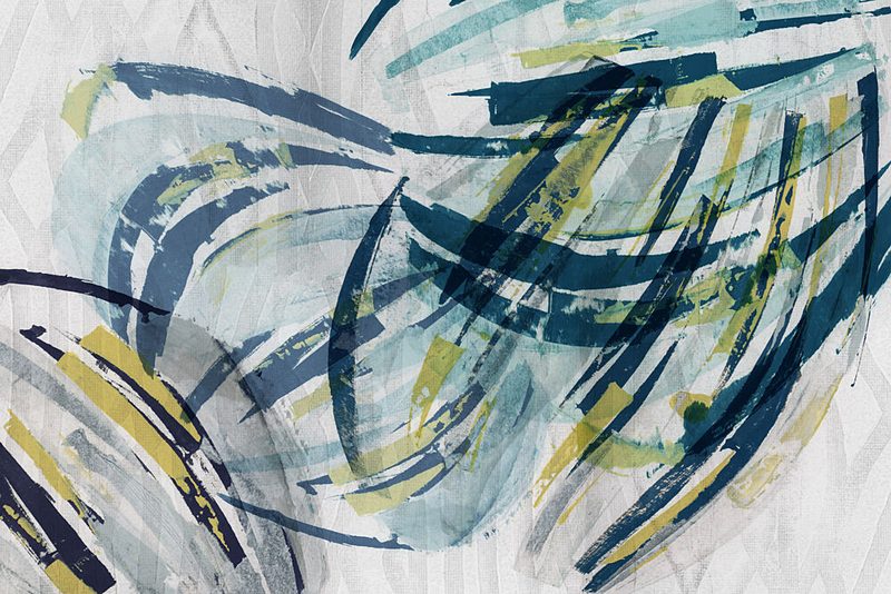 Fluid Teal Yellow Abstraction art print by Cartissi for $57.95 CAD