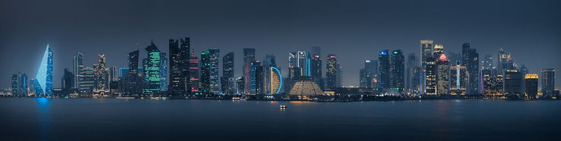 Vibrant City Night Skyline art print by Ricardo Rodriguez R. for $57.95 CAD