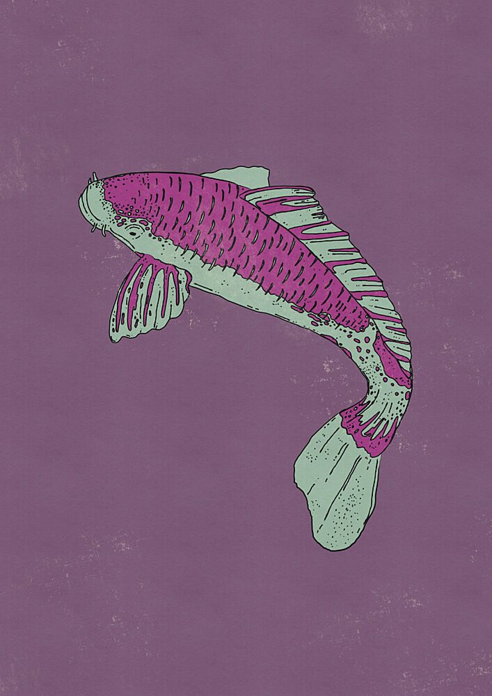 Vibrant Purple Koi art print by Nicholas for $57.95 CAD
