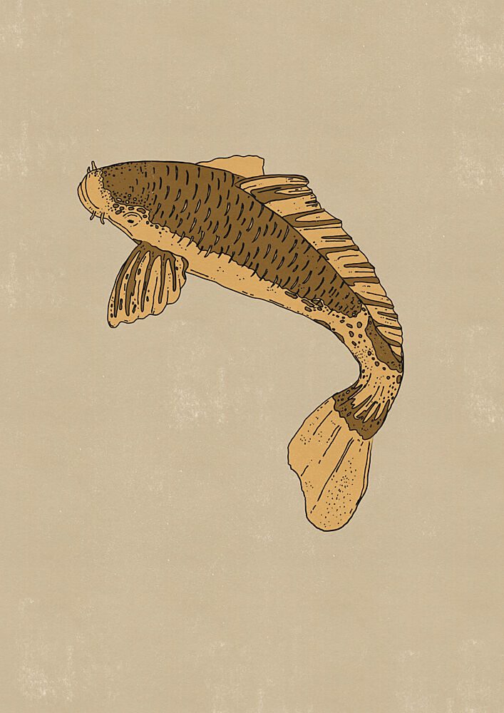 Traditional Brown Carp art print by Nicholas for $57.95 CAD