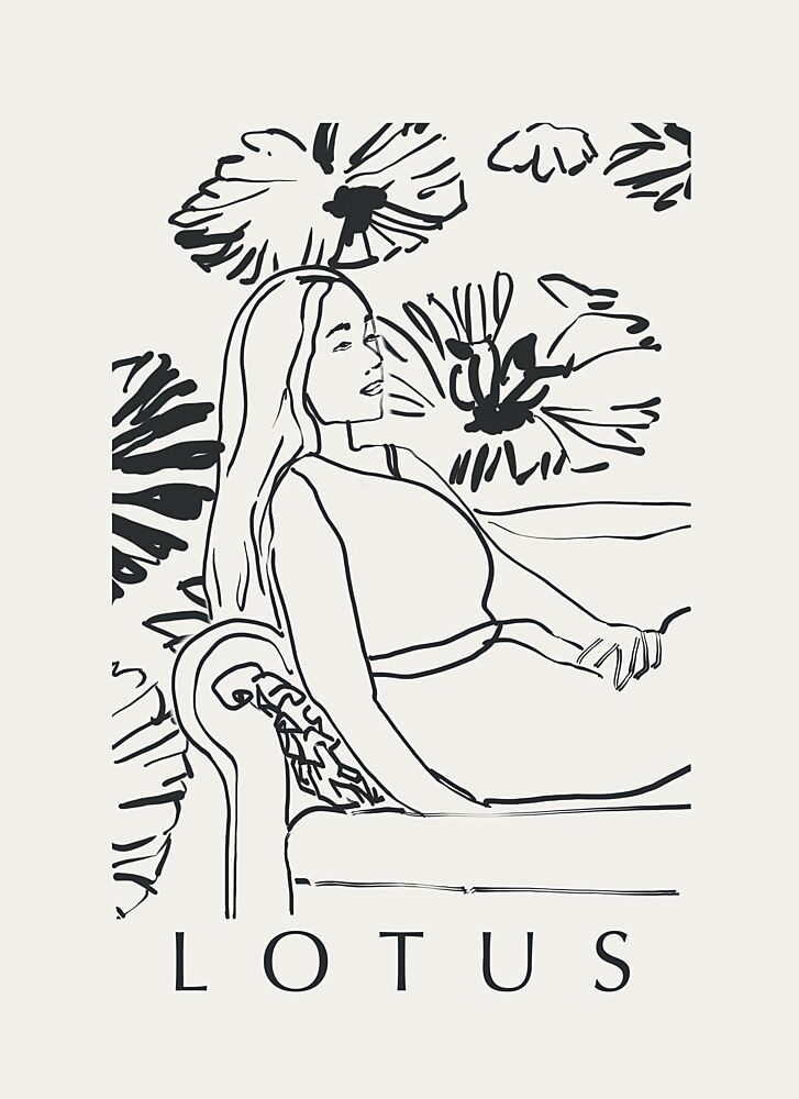 Lotus Lounge Woman art print by Beate Tubach for $57.95 CAD