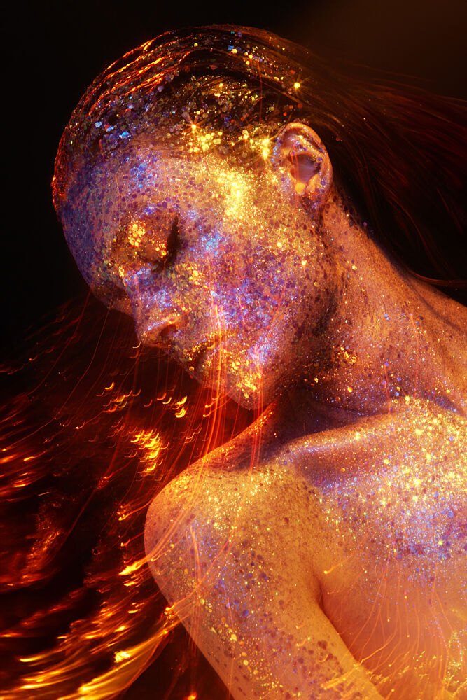 Sparkling Cosmic Woman art print by Tatya Lushchyk for $57.95 CAD