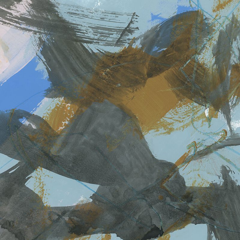 Abstract Blue Gold Flow art print by Cartissi for $57.95 CAD
