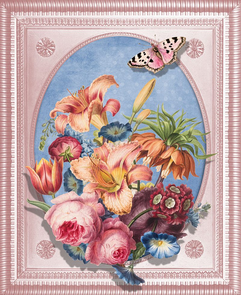 Elegant Floral Butterfly art print by Marja van den Hurk for $57.95 CAD