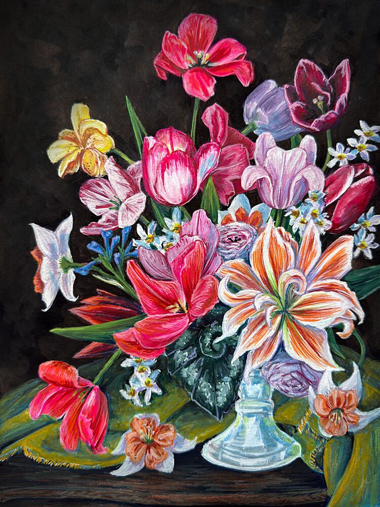 Vibrant Floral Bouquet art print by Renee Machan Cottagecore for $57.95 CAD