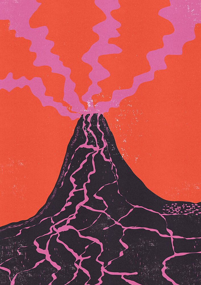 Vibrant Volcano Eruption art print by Nicholas for $57.95 CAD