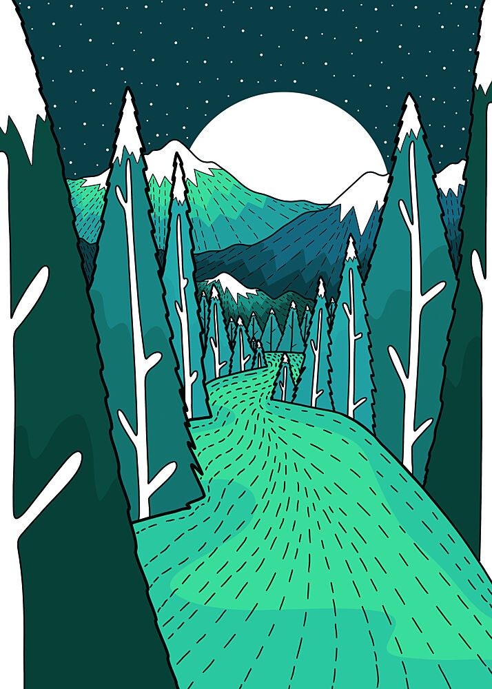 Moonlit Forest Path art print by Stephen Wade for $57.95 CAD