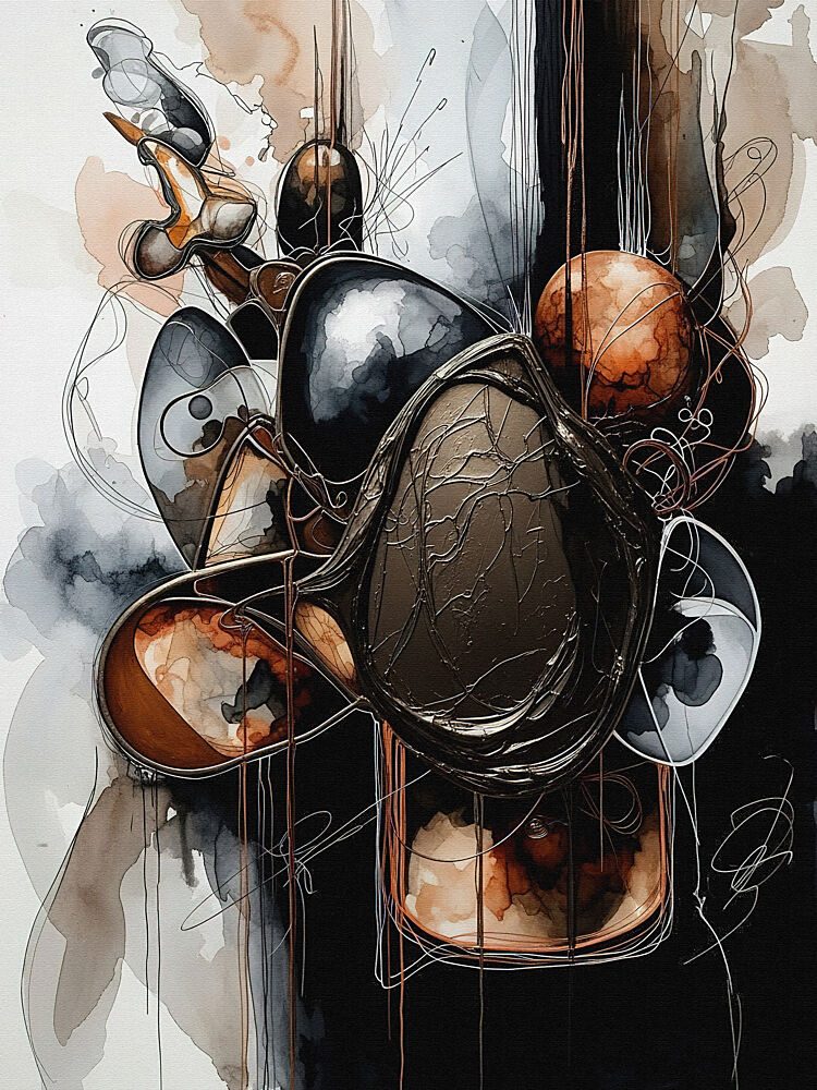 Bronze Organic Abstraction art print by Miguel Bruzual for $57.95 CAD