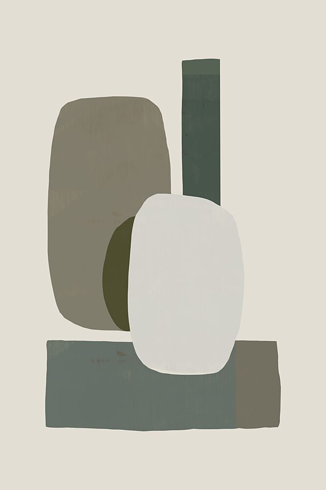 Balanced Green Shapes art print by Cartissi for $57.95 CAD