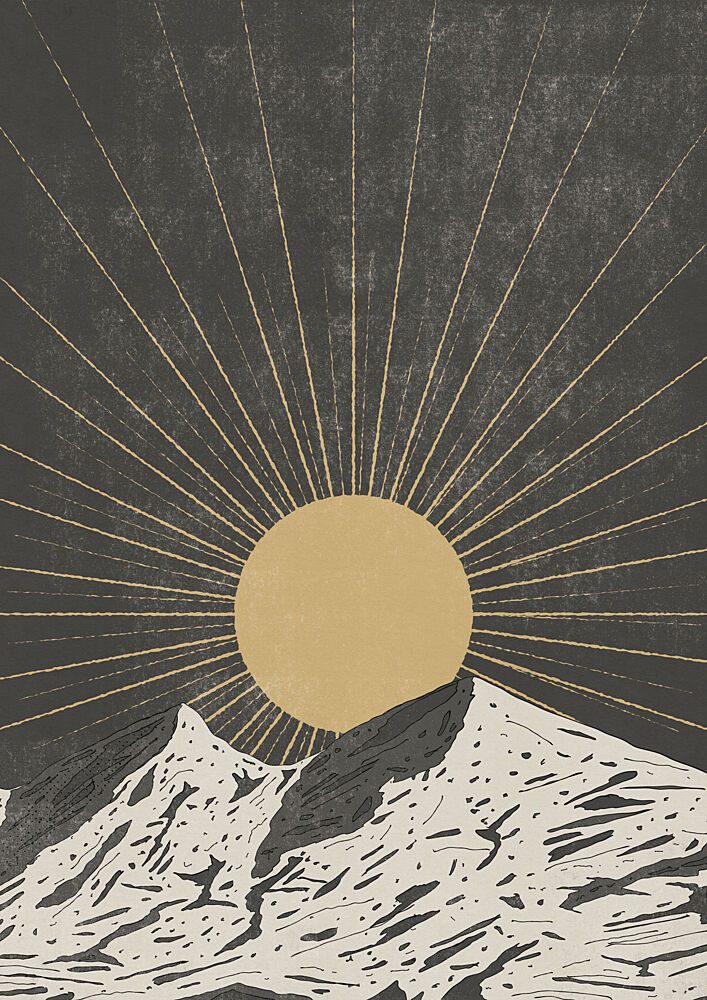 Minimalist Mountain Sunrise art print by Nicholas for $57.95 CAD
