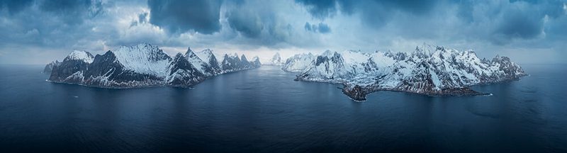 Snowy Arctic Fjord Panorama art print by David Martin Castan for $57.95 CAD