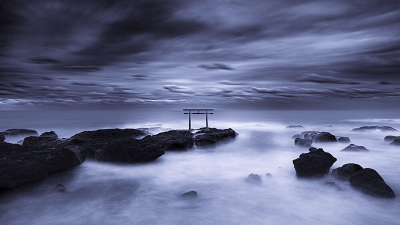 Misty Japanese Ocean Gate art print by Takashi Watanabe for $57.95 CAD