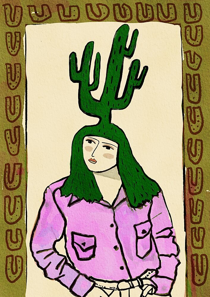 Cactus Woman Portrait art print by Sharyn Bursic for $57.95 CAD