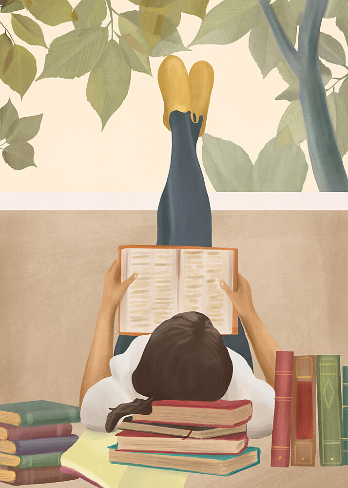 Cozy Reading by Window art print by Flow Line for $57.95 CAD