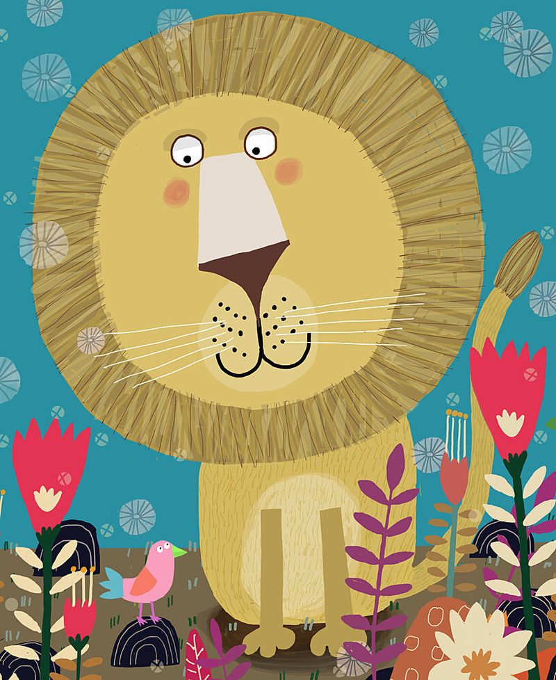 Whimsical Lion Garden art print by Carla Daly for $57.95 CAD