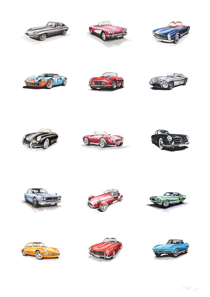Classic Sports Car Collection art print by Steve Erwin for $57.95 CAD