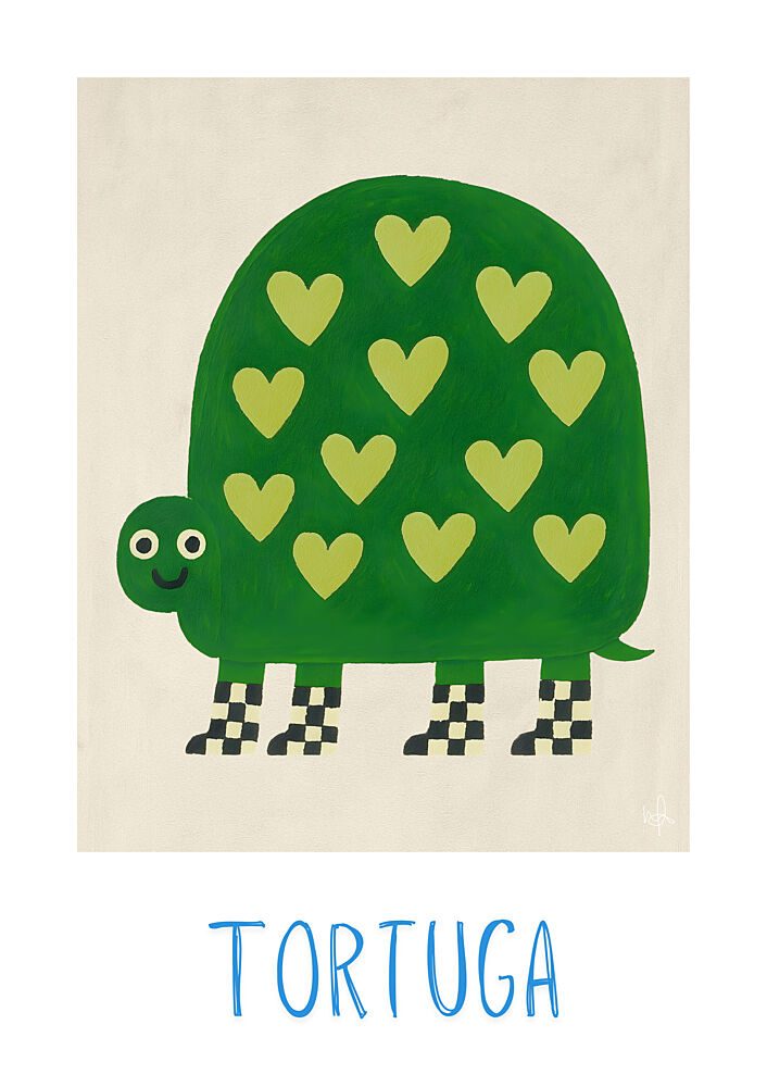 Whimsical Heart Turtle art print by Merel Takken for $57.95 CAD