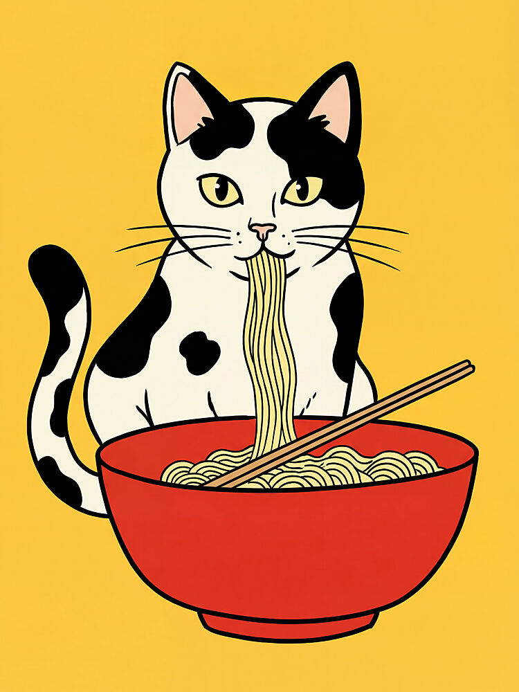 Ramen Cat art print by Andreas Magnusson for $57.95 CAD