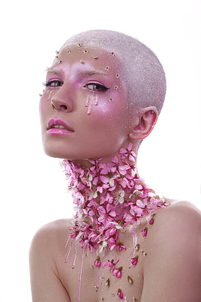 Pink Floral Dream Portrait art print by Tatya Lushchyk for $57.95 CAD