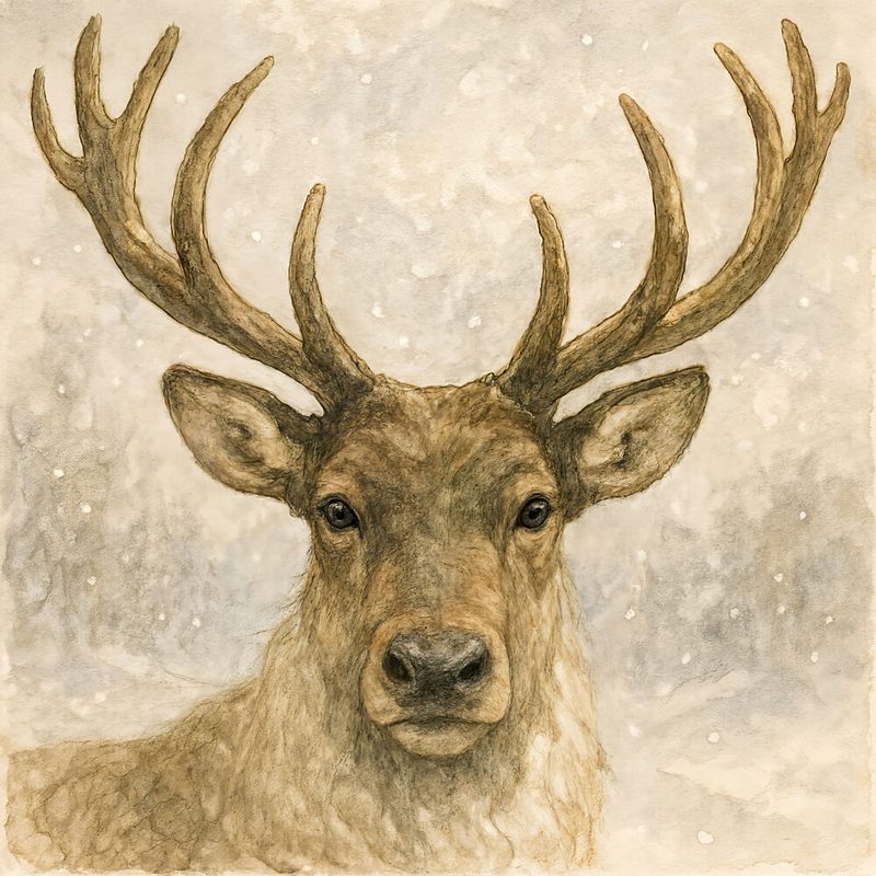 Majestic Winter Reindeer art print by Natalie Bruns for $57.95 CAD