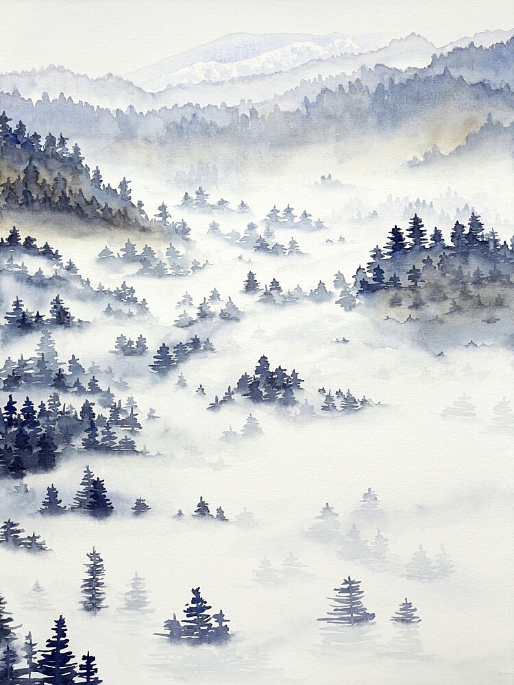Misty Mountain Forest art print by Natalie Bruns for $57.95 CAD