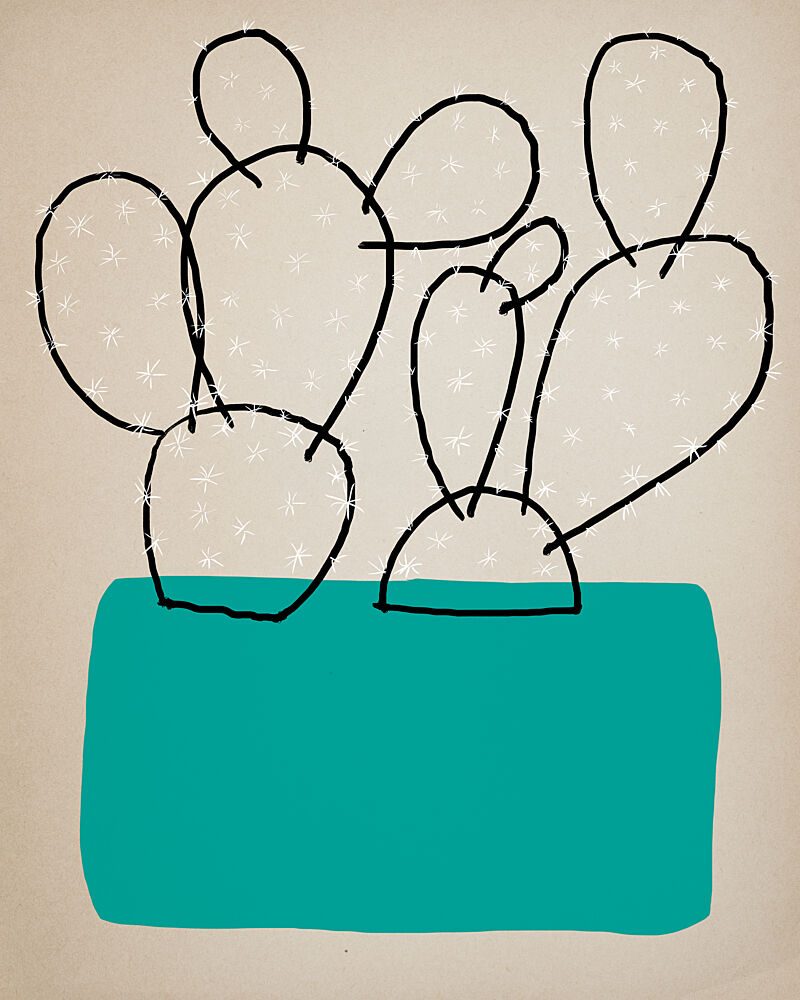 Teal Pot Cactus art print by Diana Jahns for $57.95 CAD
