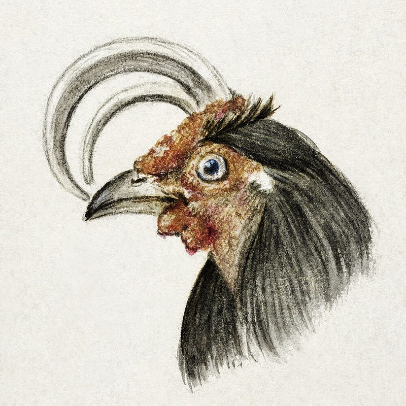 Head of a Rooster 1816 art print by Jean Bernard for $57.95 CAD