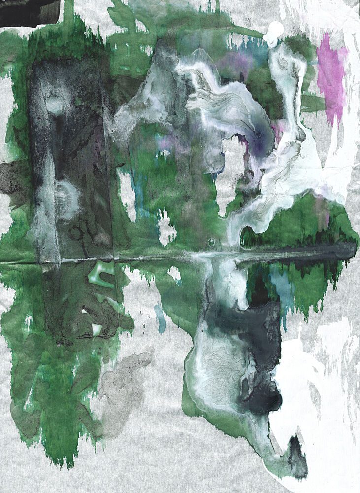 Green Abstract Reflection art print by Annick for $57.95 CAD