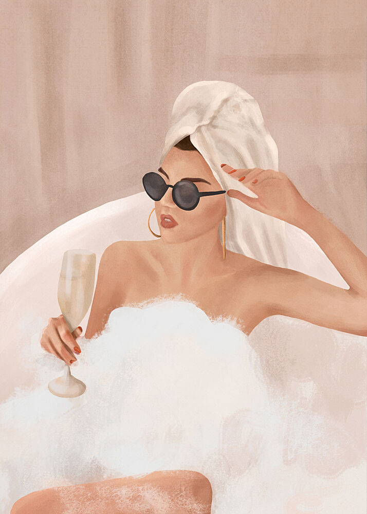 Chic Bubble Bath art print by Flow Line for $57.95 CAD