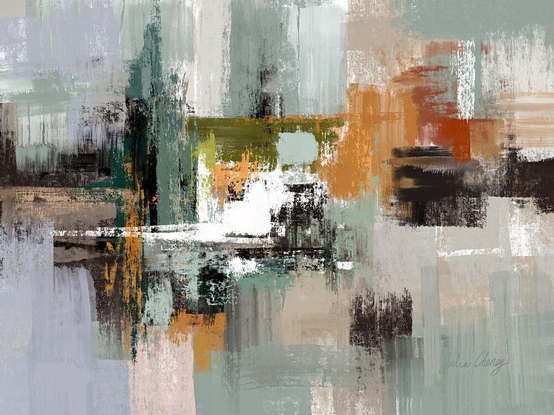 Green, Sage, Rust, Black Abstract Julia Cheney art print by Julia Cheney for $57.95 CAD