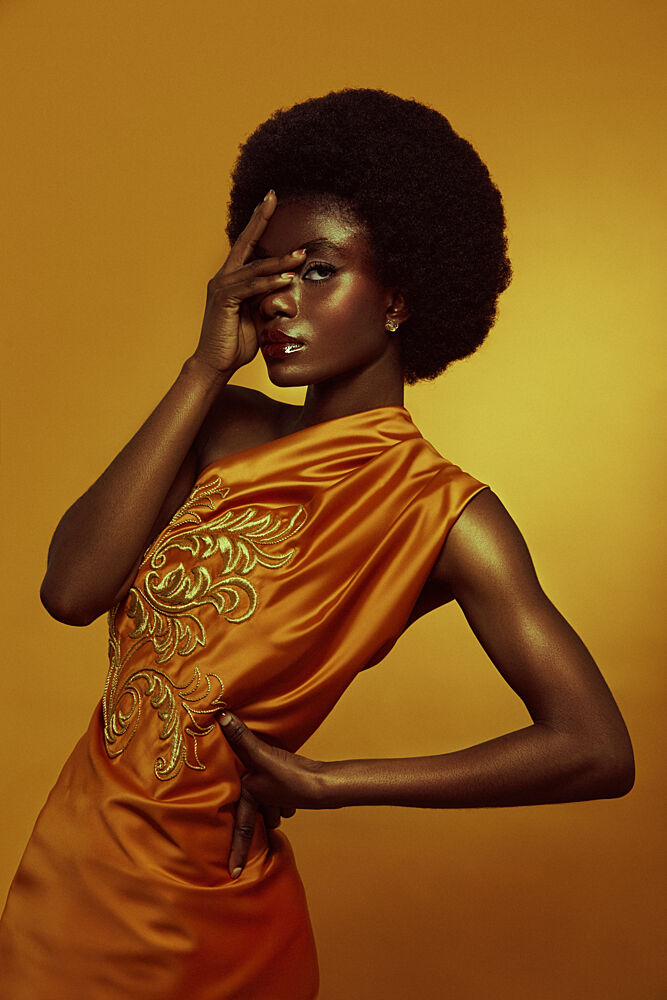 Mysterious Golden Fashion art print by Tatya Lushchyk for $57.95 CAD