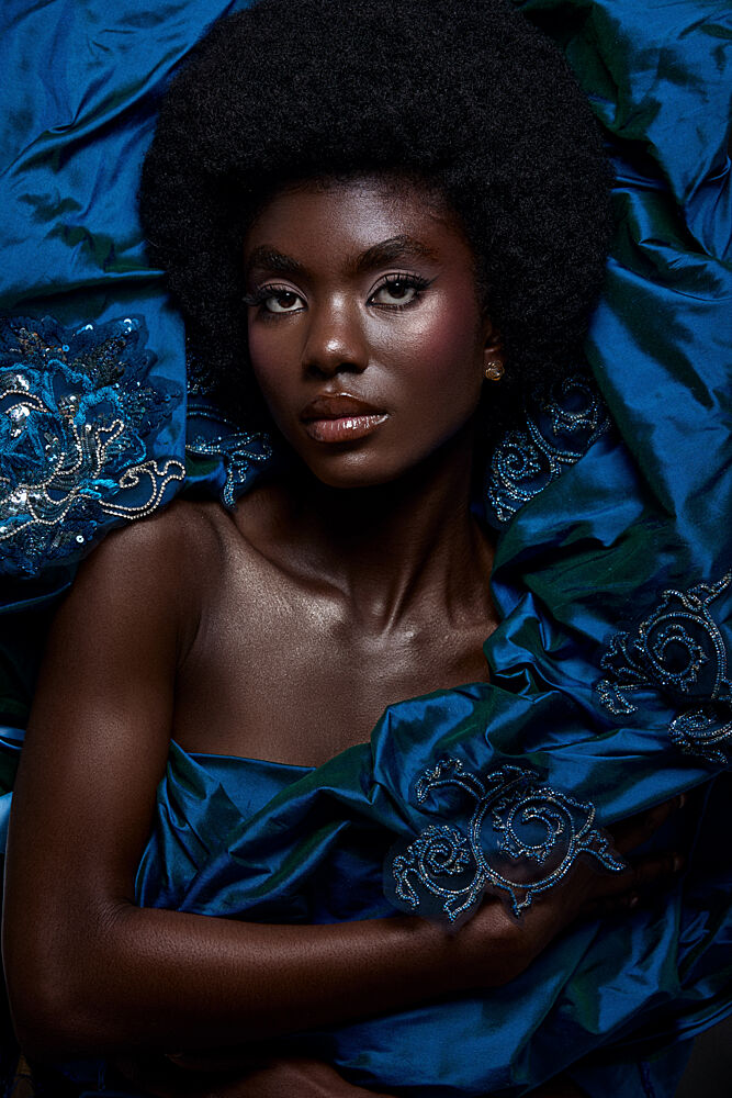 Blue Draped Beauty art print by Tatya Lushchyk for $57.95 CAD