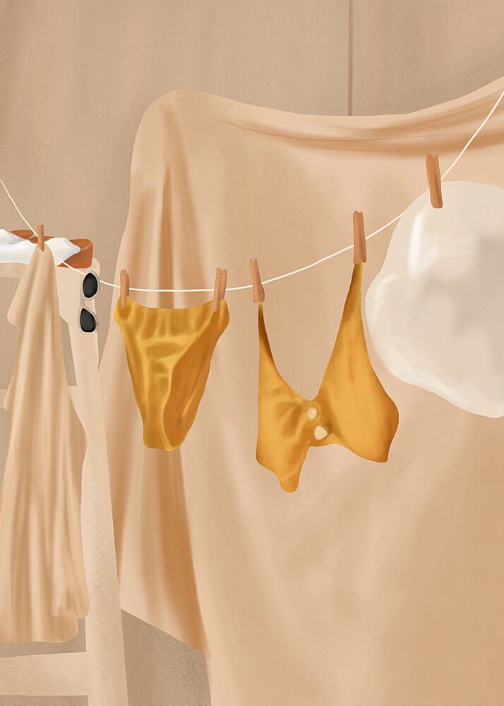 Golden Summer Laundry art print by Flow Line for $57.95 CAD