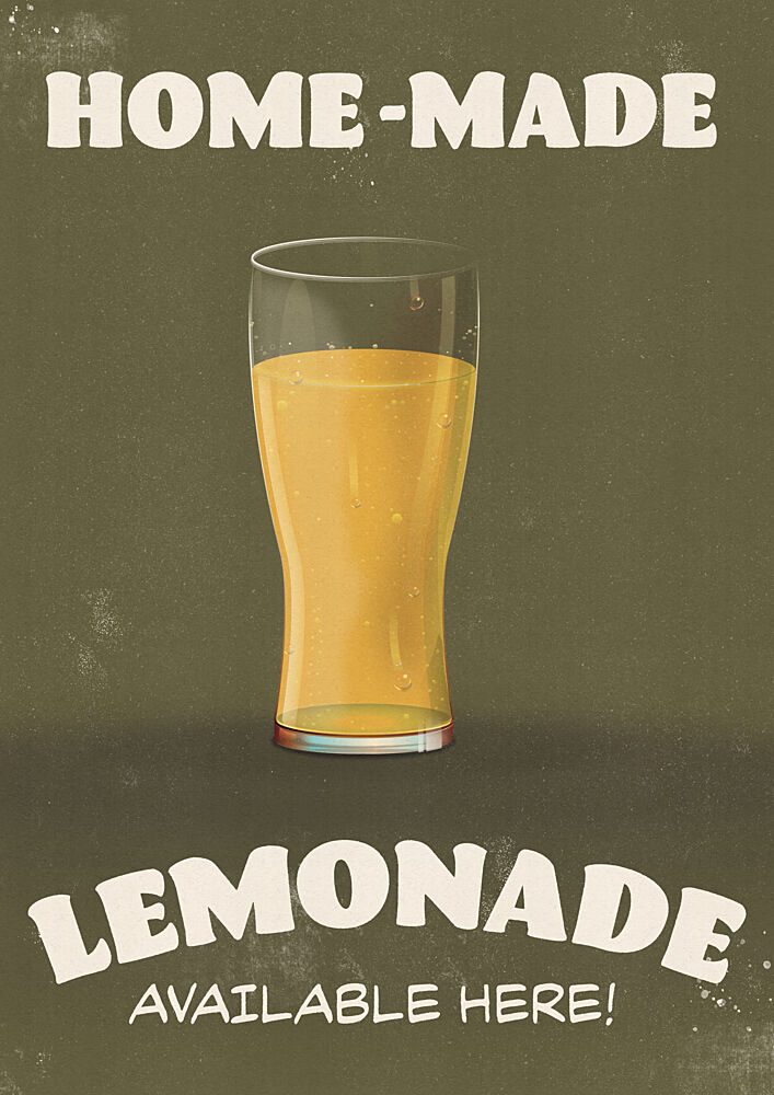 Retro Lemonade Sign art print by Nicholas for $57.95 CAD
