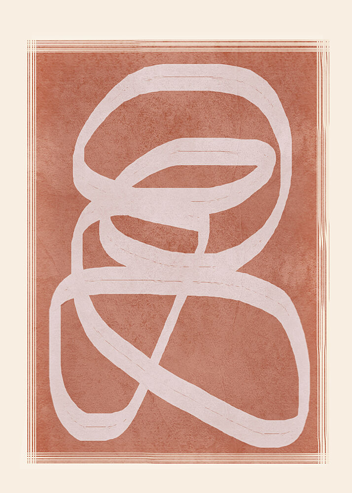 Abstract Terracotta Loops art print by Flow Line for $57.95 CAD